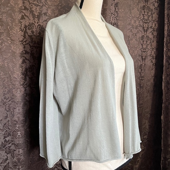 Coldwater Creek Lightweight 3/4 Sleeve Cardigan Grey Tone Size Small NWOT - Picture 3 of 8